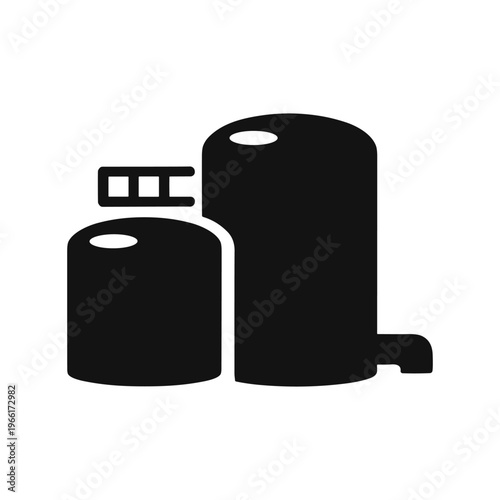 Water Tank solid black icon vector illustration