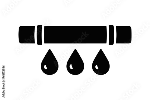 Drip Irrigation solid black icon vector illustration