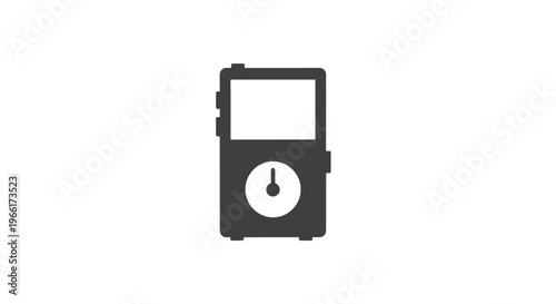 Simple black and white iPod illustration.