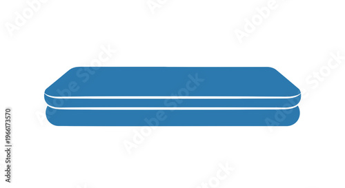 Blue Mattress Illustration on White Background.