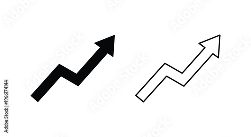 a black and white arrow pointing upwards Vector