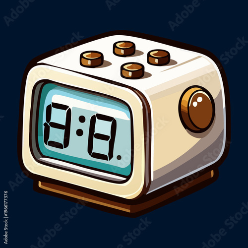 White digital alarm clock with simple design for modern bedroom bedside and morning routine and home technology gadget