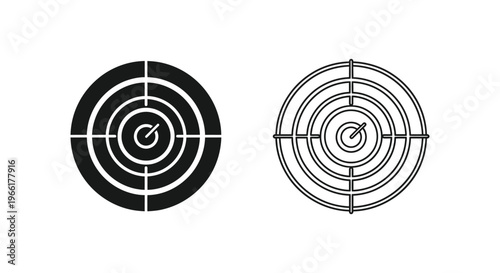 black and white targets with concentric circles Vector