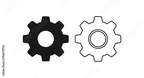 a black gear and a white gear Vector
