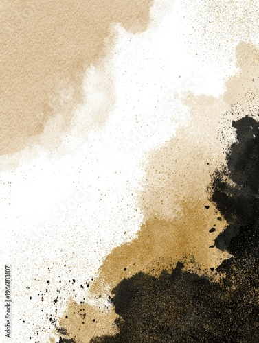 minimalist abstract background combining soft beige tones with bold black accents, strong contrast balanced with calm space, modern luxury wall art, clean composition, no text 