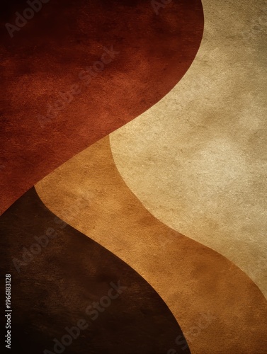 abstract minimalist background in earthy tones (clay, sand, terracotta), organic flowing shapes, natural warmth, modern interior aesthetic, grounded and elegant, no text