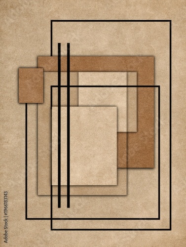 minimalist abstract background combining soft beige tones with bold black accents, strong contrast balanced with calm space, modern luxury wall art, clean composition, no text 