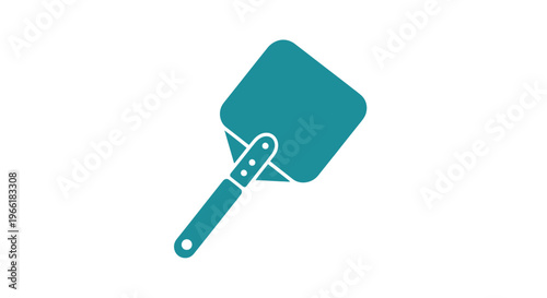 Teal Colored Dusting Brush Icon.