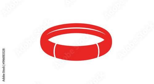 Red Swimming Ring on White Background.