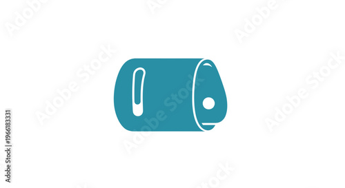 Teal Graphic Illustration of a Camera Lens.