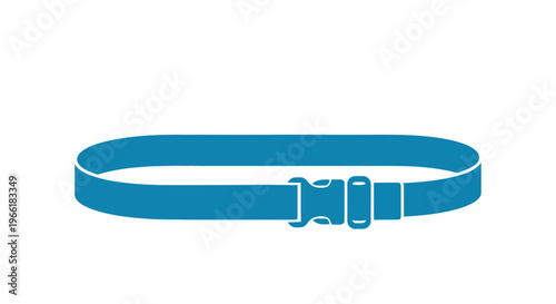 Blue Leather Belt with Metal Buckle.