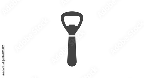 Black Bottle Opener on White Background.