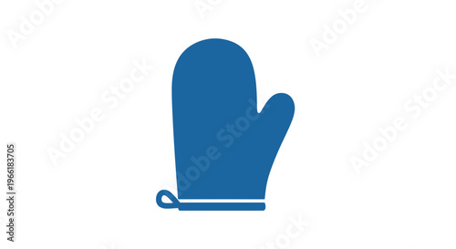 Blue Oven Glove Illustration Isolated White.