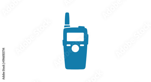 Blue Walkie Talkie Illustration on White.