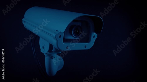 Passing CCTV Camera Filming With Light In The Dark
