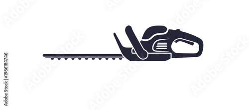 Electric Chainsaw Illustration Side View.