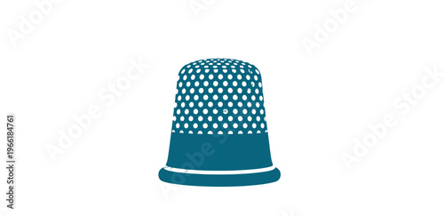 Blue Thimble with White Polka Dots.