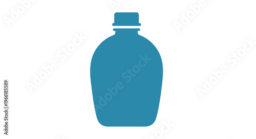 Blue Bottle with Cap on White.