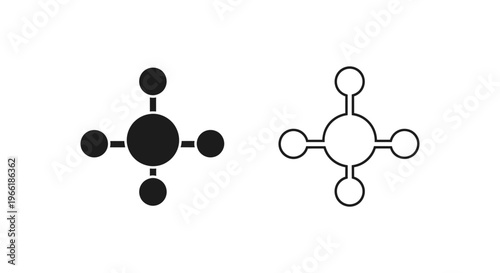 atomic structures of molecules with central atoms Vector