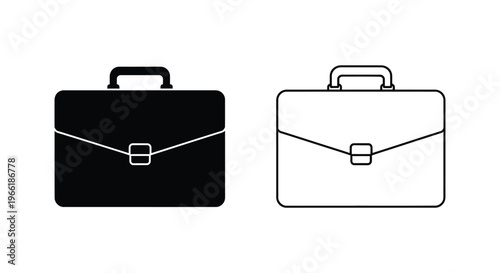 briefcases with handles and buckles Vector