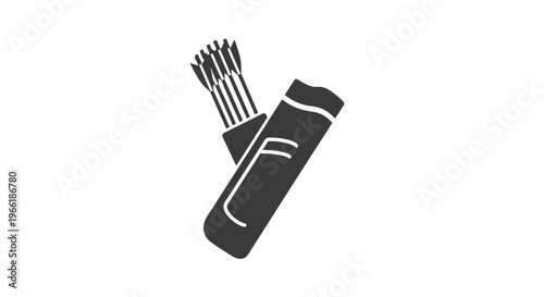 Black Makeup Brush Holder with Brushes.