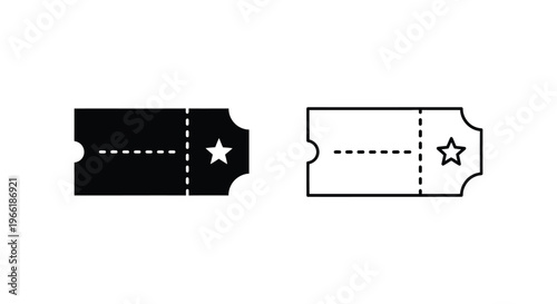 a pair of black and white tickets with a star Vector
