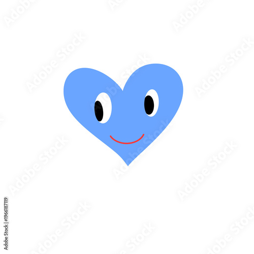 Cute heart shape character with smiling face PNG