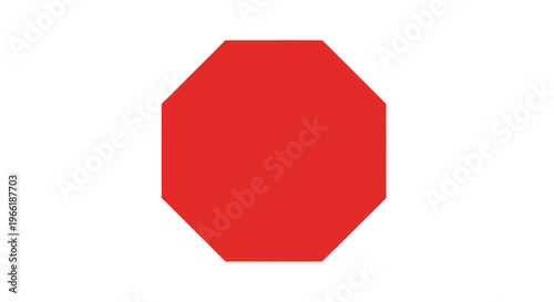 Red Octagon Stop Sign Isolated on White.