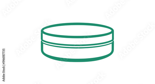 Simple Green Outline of a Petri Dish.