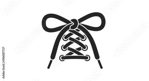 Black Shoe Laces Tied in Bow.
