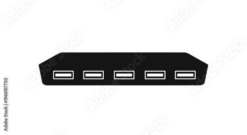 Black USB Hub with Five Ports.