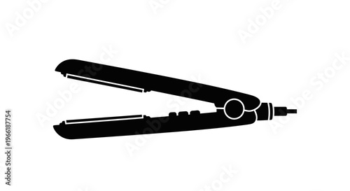 Black Hair Straightening Iron with Cord.