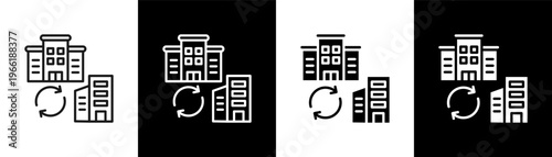 Business Transformation Icon Of Line Black And White Style Vector Illustrationn