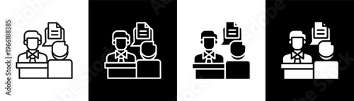 Client Advisory Icon Of Line Black And White Style Vector Illustrationn