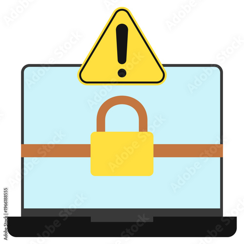 Ransomware Flat Color Icon, Mini Illustration For Modern Concept, Ui, Ux Web And App Development. Related To Cyber Security, Data Protection.