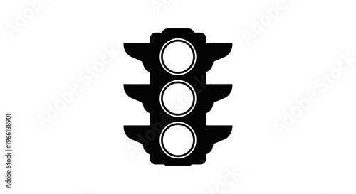 Black Traffic Light with Three Lights.