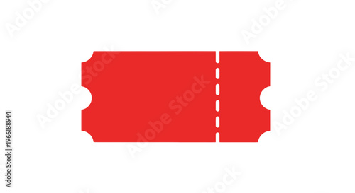 Red Ticket Stub with Perforation.