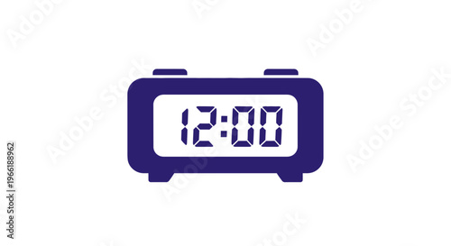 Digital Alarm Clock Displaying 12:00.