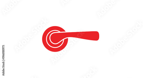 Red Door Handle with Spiral Design.