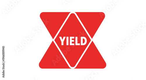 Red Yield Sign Graphic Design Element.