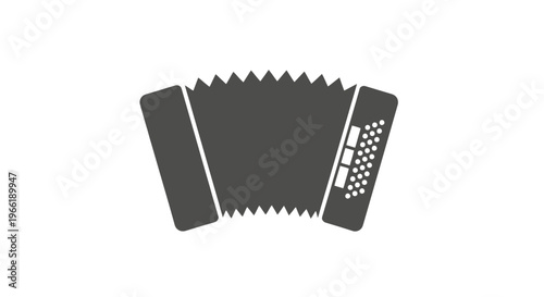 Gray Accordion Musical Instrument Illustration.
