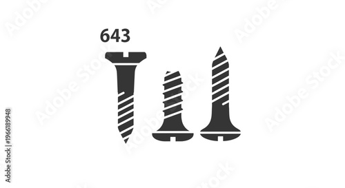 Three black screws with diagonal stripes.