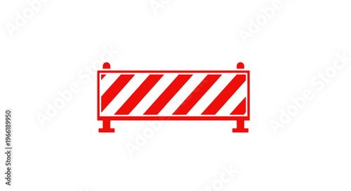 Red and White Diagonal Striped Barrier.