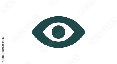 Human Eye Illustration in Dark Green.