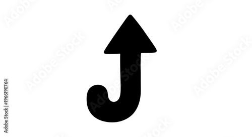 Black Arrow Symbol Pointing Upward Direction.