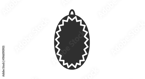 Black Oval Pendant with White Edges.