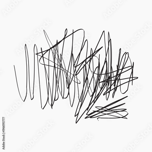 Abstract chaotic black line art element vector