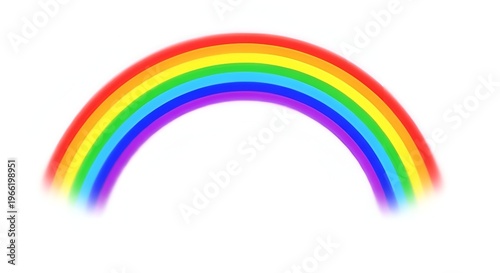 Vibrant multicolor rainbow gradient arc on white background for design and creativity