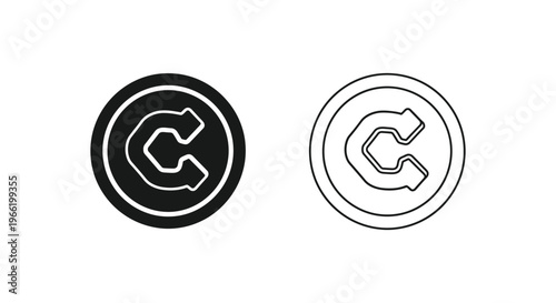 a black and white icon of a copyright symbol Vector