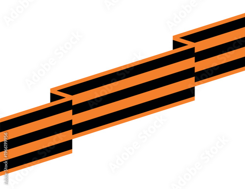 The St. George ribbon (striped, orange and black). Symbol of the USSR's victory in the Great Patriotic War of 1941-1945. An attribute of the holiday and glory of May 9 (Victory Day). Vector.